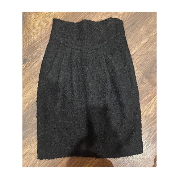 EUC Donna Karan Vintage Wool Mohair black Bouclé High-Waisted Pencil Skirt SZ: 4 - Picture 8 of 10